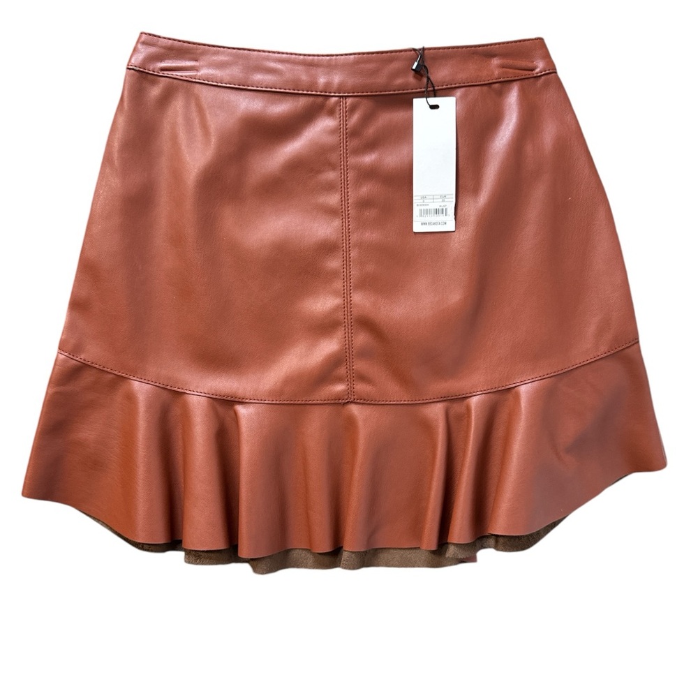 BB Dakota terracotta mini skirt with ruffled bottom for night out Size 0,